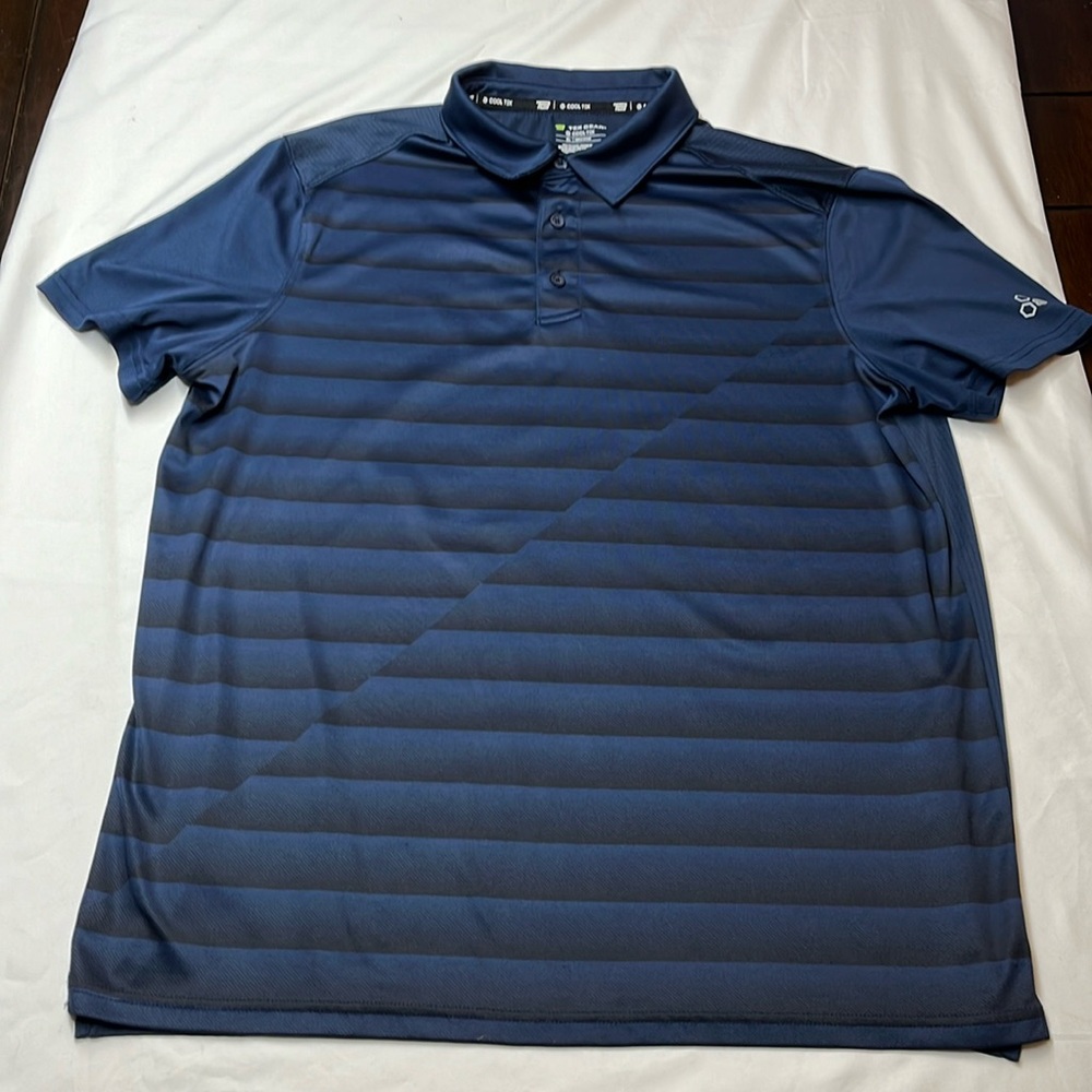 Tek Gear Cooltek Quick Dry Blue Performance Golf Style Shirt Size XL